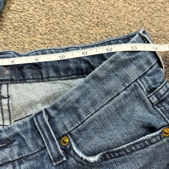 7 For All Mankind Women A Pocket Jeans Flared Wide Leg Dark Wash size 28 - Picture 7 of 7